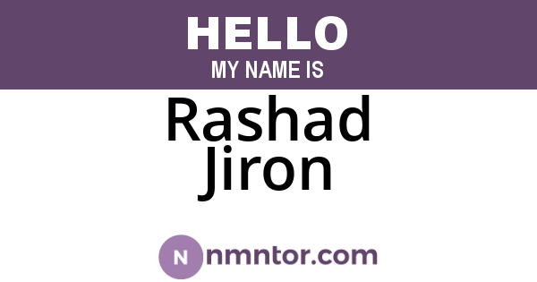 Rashad Jiron