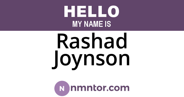 Rashad Joynson