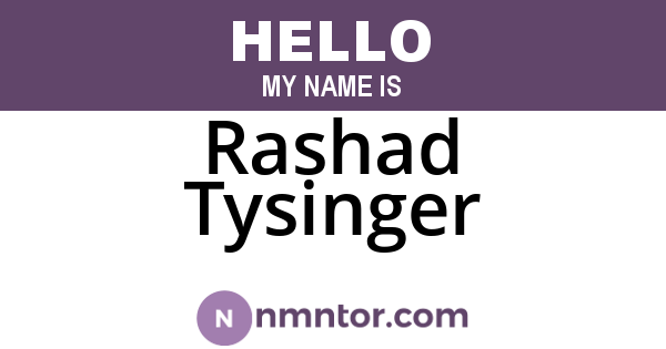 Rashad Tysinger