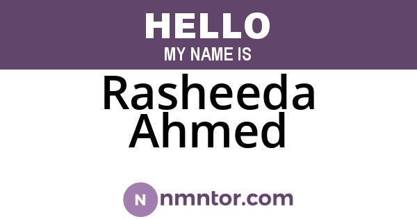 Rasheeda Ahmed