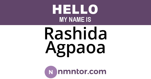 Rashida Agpaoa