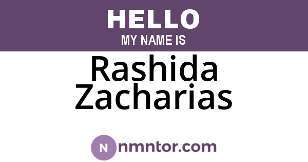 Rashida Zacharias