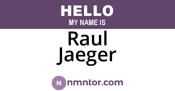 Raul Jaeger