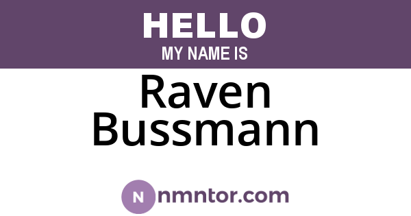 Raven Bussmann