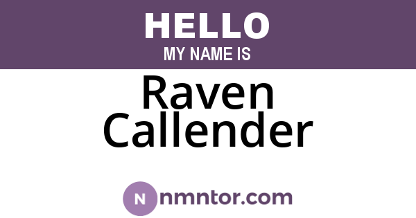 Raven Callender