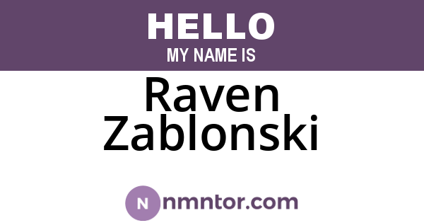 Raven Zablonski