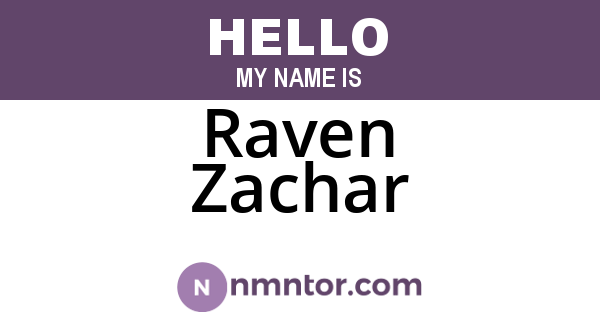 Raven Zachar