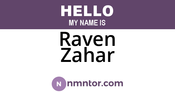 Raven Zahar