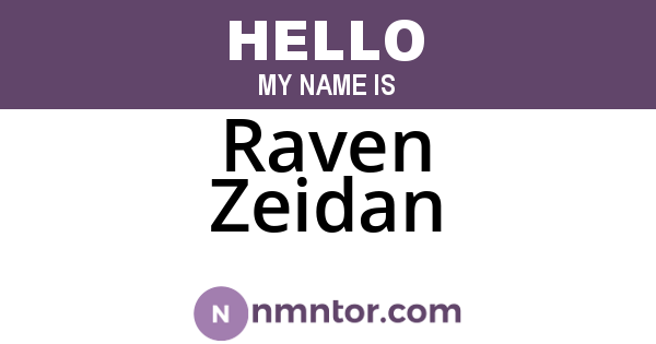Raven Zeidan