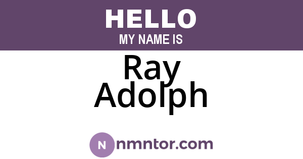 Ray Adolph