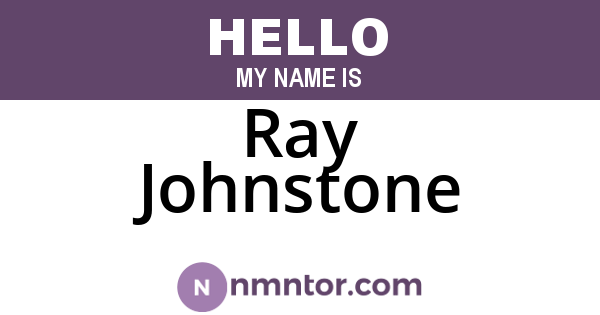 Ray Johnstone