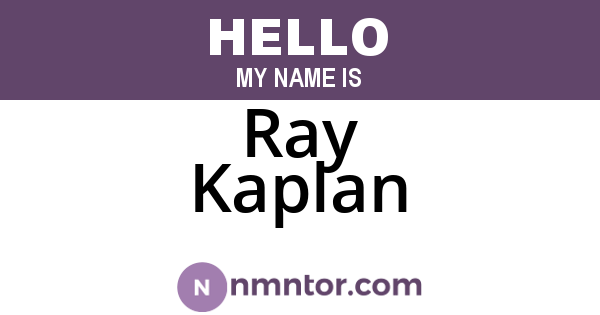 Ray Kaplan