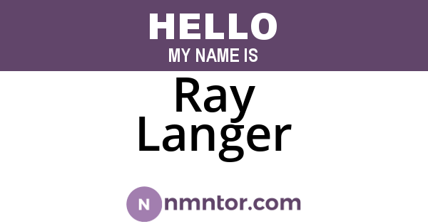 Ray Langer