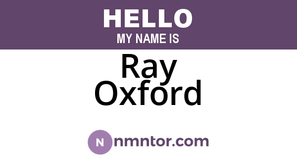 Ray Oxford