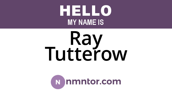 Ray Tutterow
