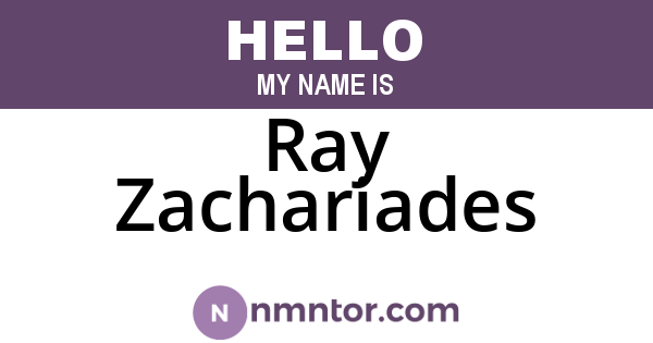 Ray Zachariades