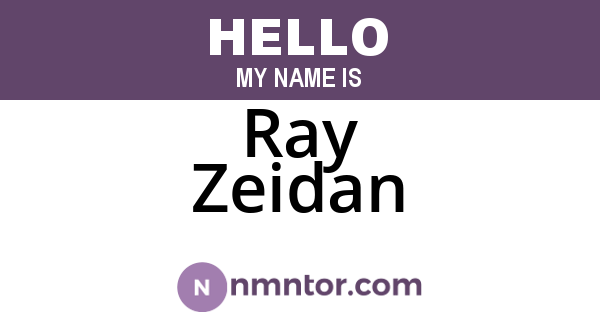 Ray Zeidan