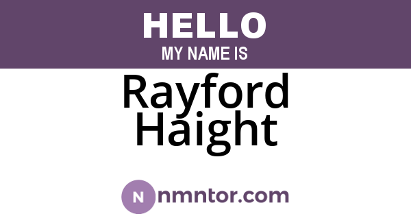 Rayford Haight