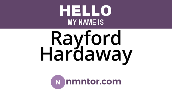 Rayford Hardaway
