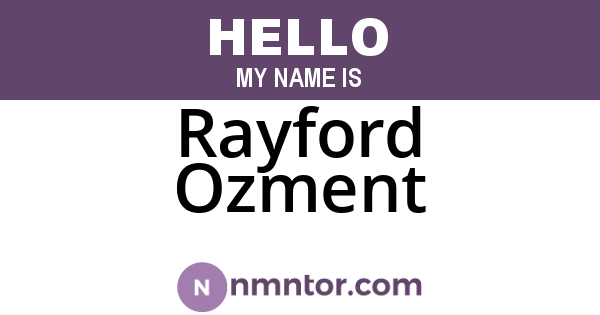 Rayford Ozment