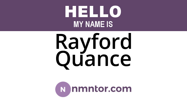 Rayford Quance