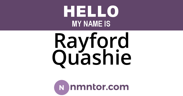 Rayford Quashie