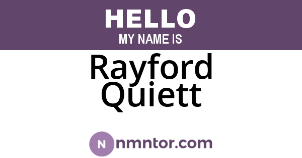 Rayford Quiett