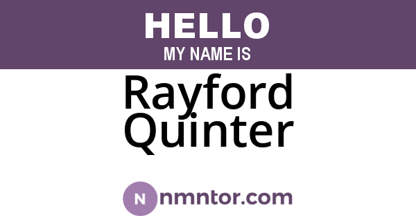 Rayford Quinter