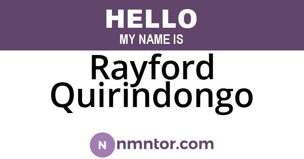 Rayford Quirindongo