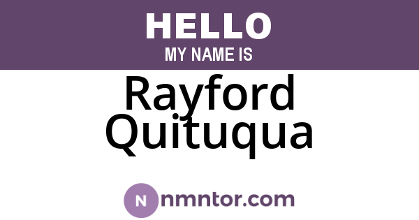 Rayford Quituqua