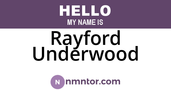 Rayford Underwood