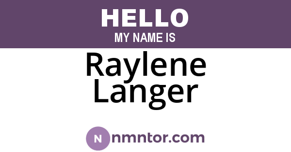 Raylene Langer