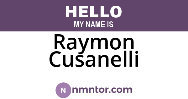 Raymon Cusanelli