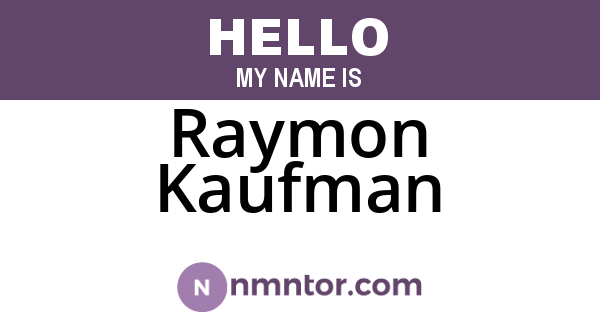Raymon Kaufman