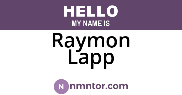 Raymon Lapp