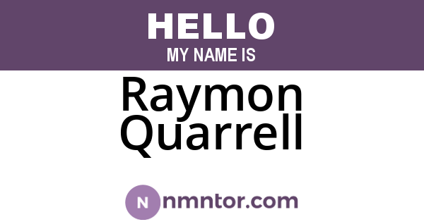 Raymon Quarrell