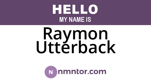Raymon Utterback