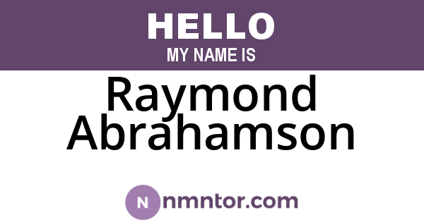 Raymond Abrahamson