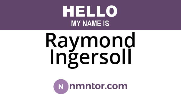 Raymond Ingersoll