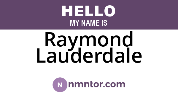 Raymond Lauderdale