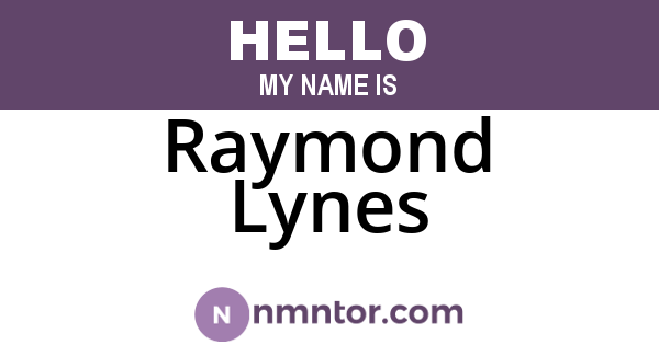 Raymond Lynes