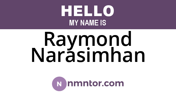 Raymond Narasimhan