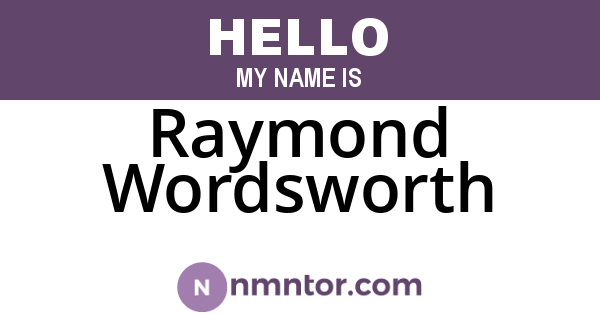 Raymond Wordsworth