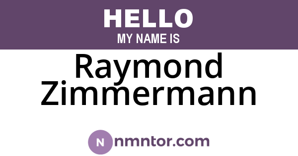 Raymond Zimmermann