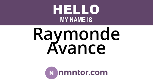 Raymonde Avance