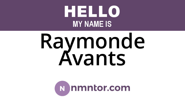 Raymonde Avants