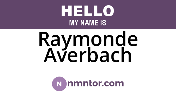 Raymonde Averbach