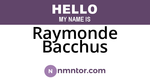 Raymonde Bacchus