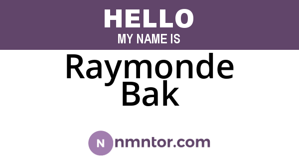 Raymonde Bak