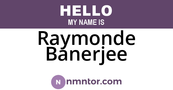 Raymonde Banerjee